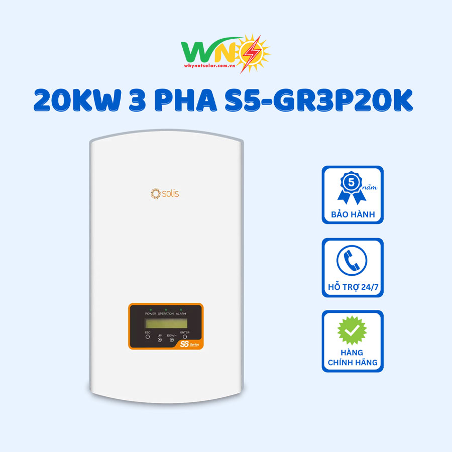 Inverter Solis 3 pha 20kW S5-GR3P20K - Inverter 20KW