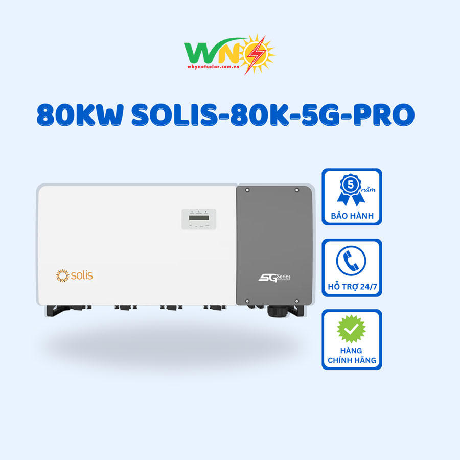 Inverter Solis 3 pha 80kW SOLIS-80K-5G-PRO