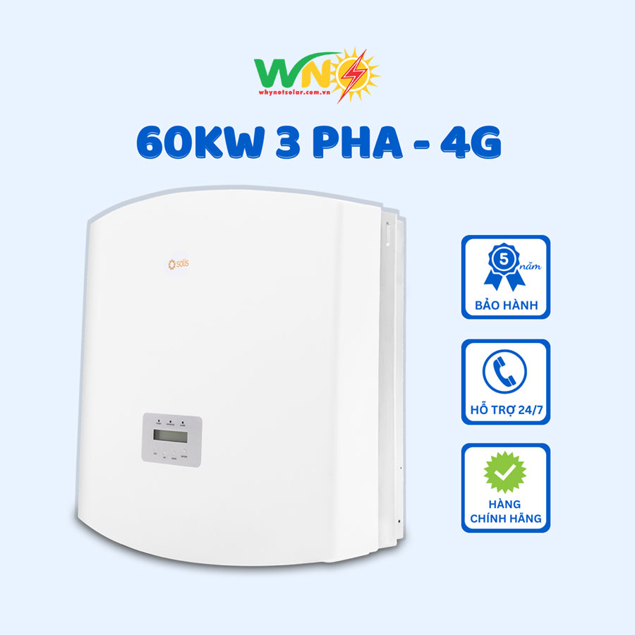 Inverter Solis 60KW 3 pha - 4G