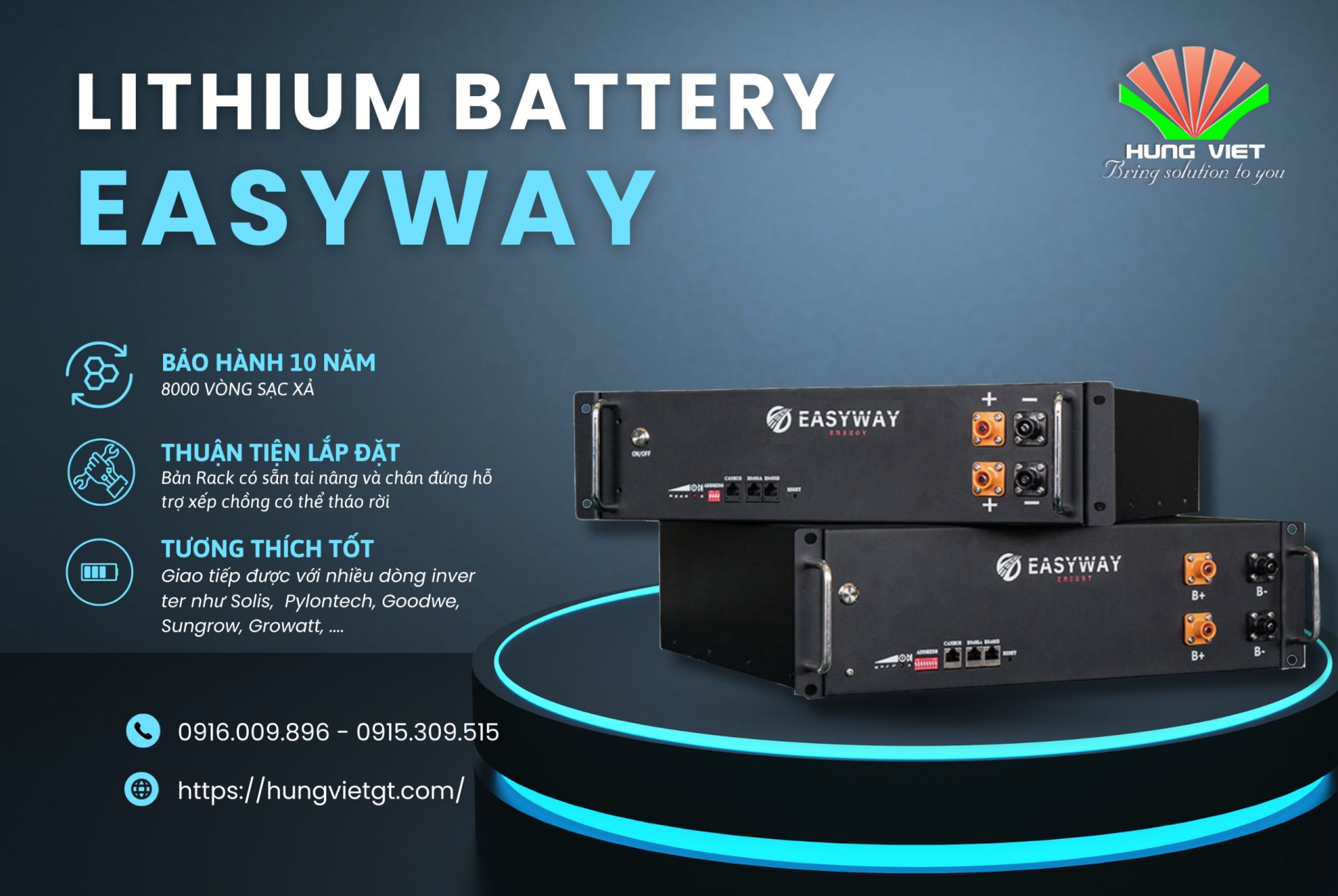 Pin lithium 5kWh - Pin lưu trữ điện mặt trời Easyway 5200