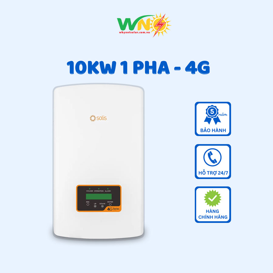 Inverter Solis 10KW 1 pha - 4G